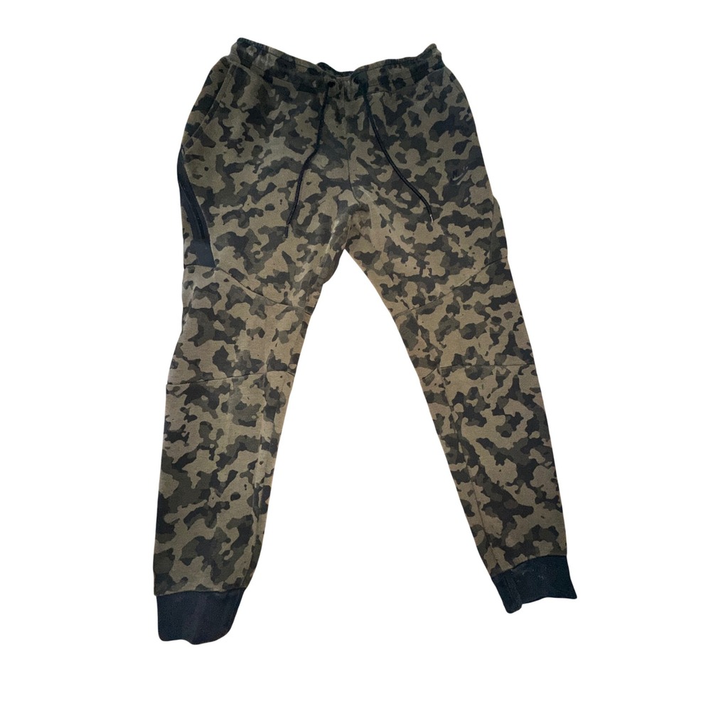 Nike Tech Fleece Camo Joggers Mens Medium Green Black Woodland Sweatpants